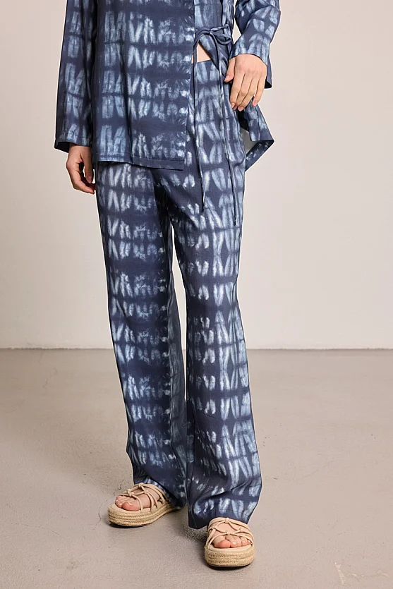 Butterfly Collection Tie-Dye Trousers - Blue - Gusto