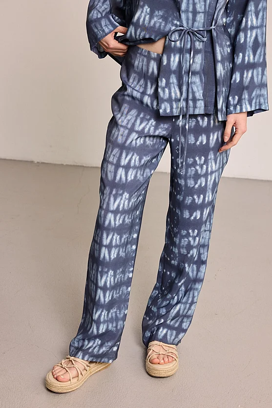Butterfly Collection Tie-Dye Trousers - Blue - Gusto