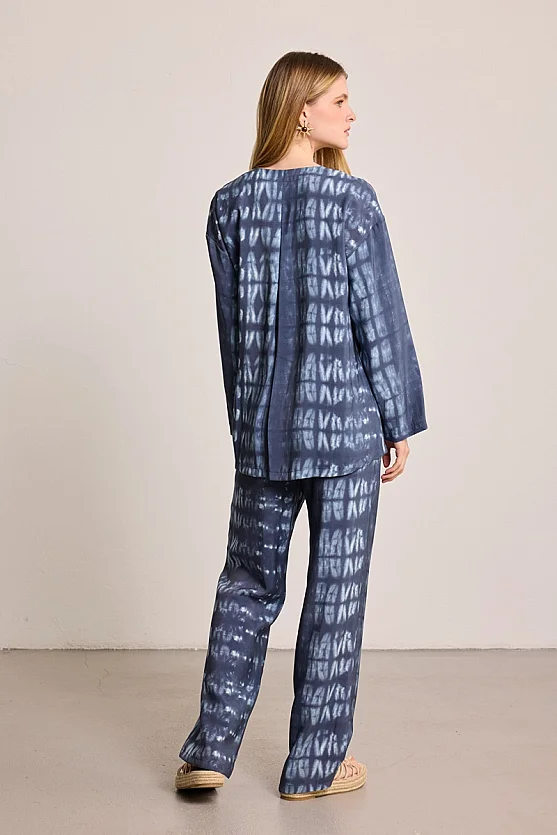 Butterfly Collection Tie-Dye Trousers - Blue - Gusto