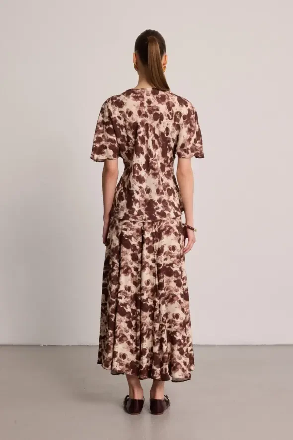 Butterfly Collection Viscose Blouse - Brown - 5