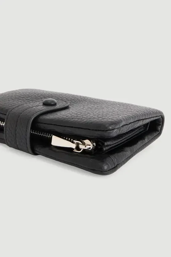 Button-Detail Mini Wallet - Black - Gusto