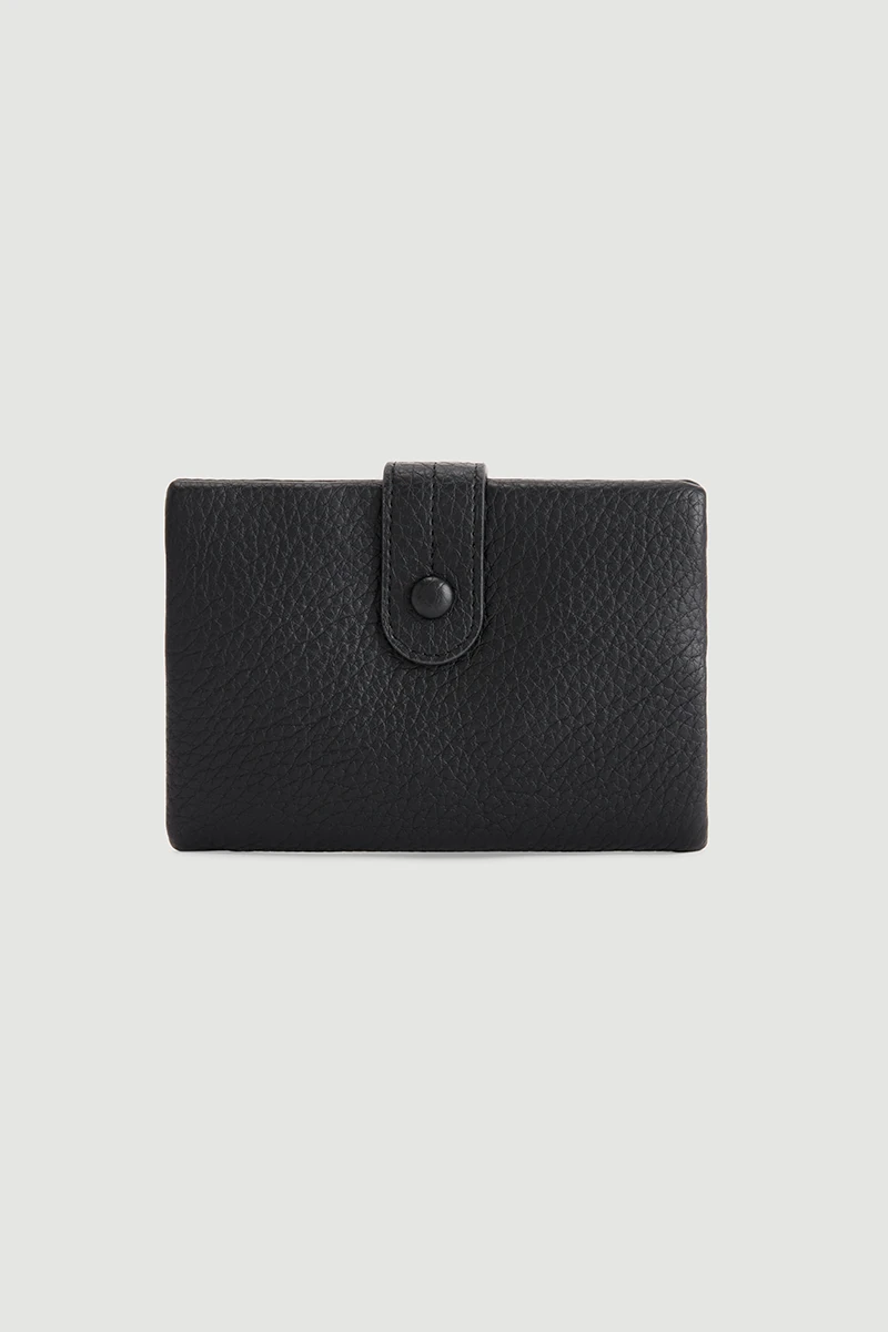 Button-Detail Mini Wallet - Black - Gusto