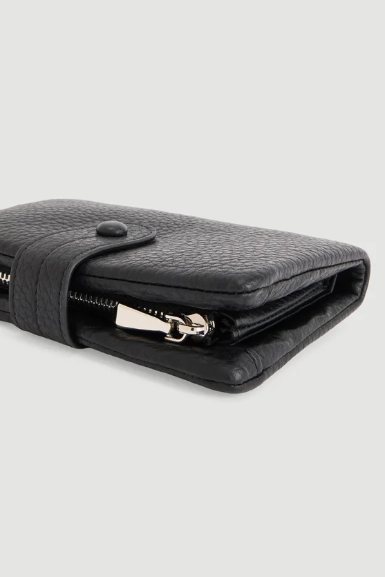 Button Detail Mini Wallet Black - Gusto