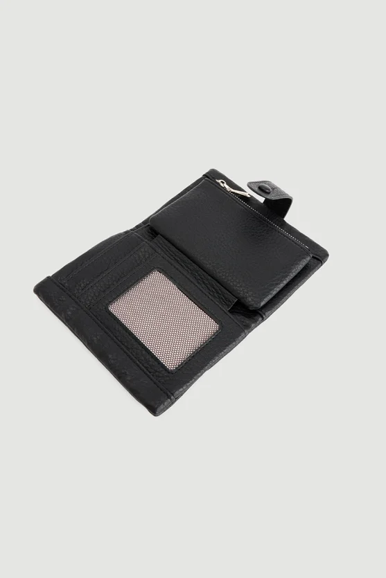 Button Detail Mini Wallet Black - 3