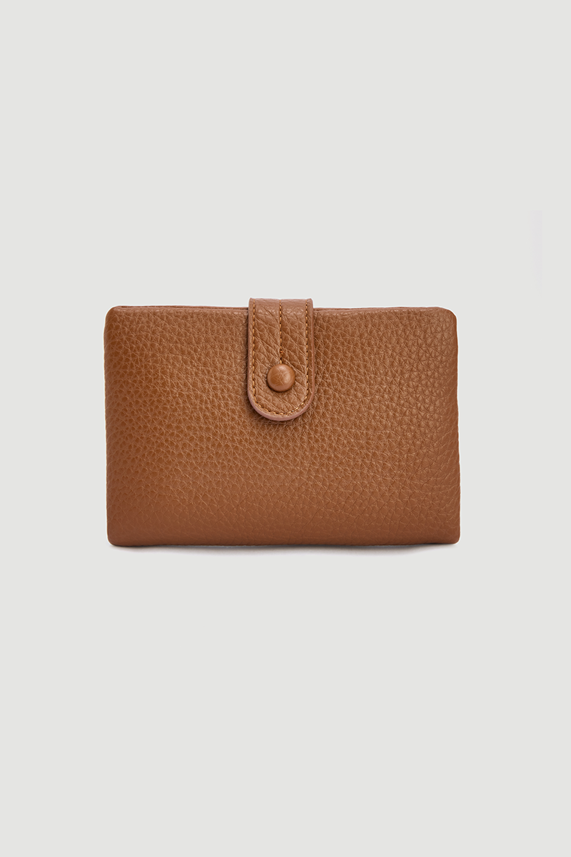 Button Detail Mini Wallet Camel - Gusto