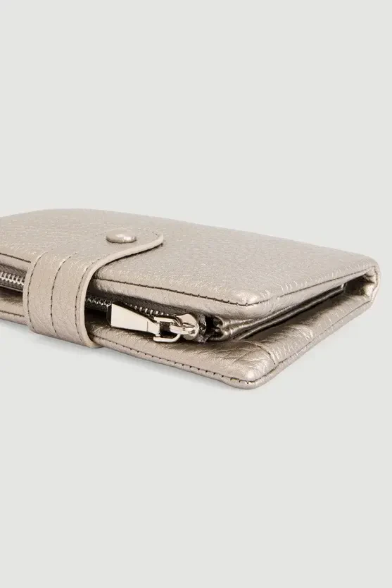 Button-Detail Mini Wallet - Gray - Gusto