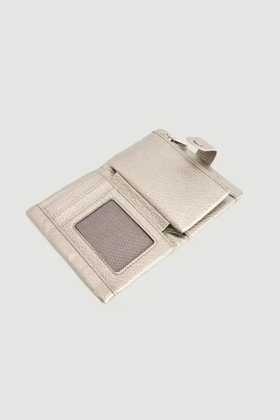 Button-Detail Mini Wallet - Gray - Gusto