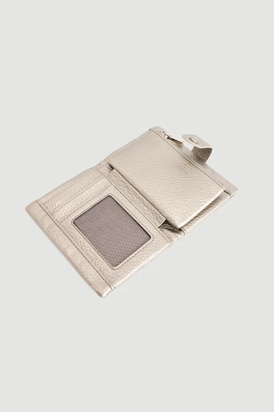 Button Detail Mini Wallet Gray - 3