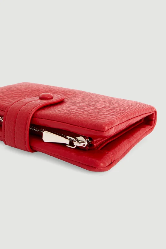 Button Detail Mini Wallet Red - Gusto