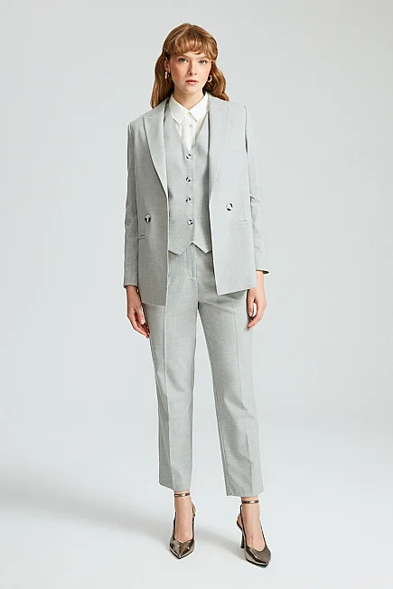 Buttoned Classic Vest - Grey - Gusto