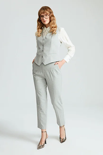 Buttoned Classic Vest - Grey - Gusto