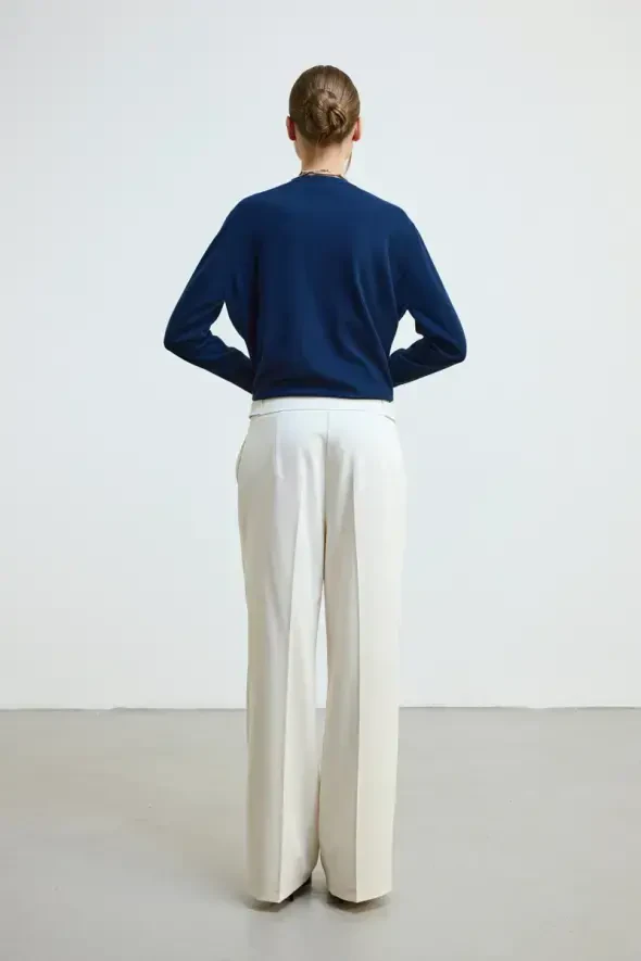 Buttoned Tapered Pants - Ecru - Gusto