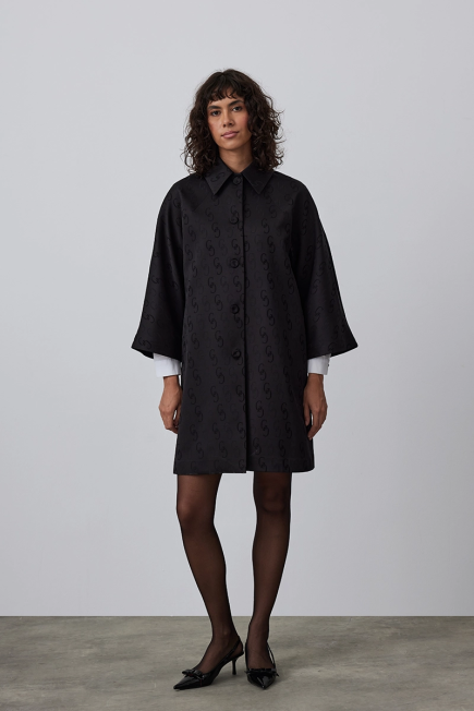 Caftan with Monogram Pattern - Black Black