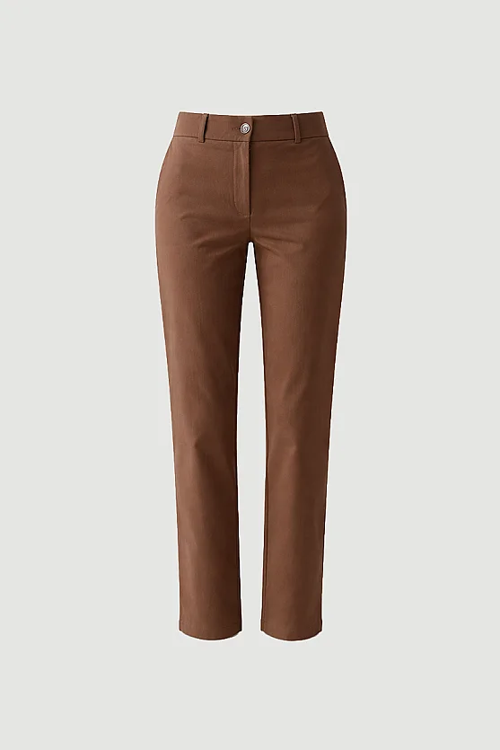 Canvas Mom Fit Pants - Brown - 6