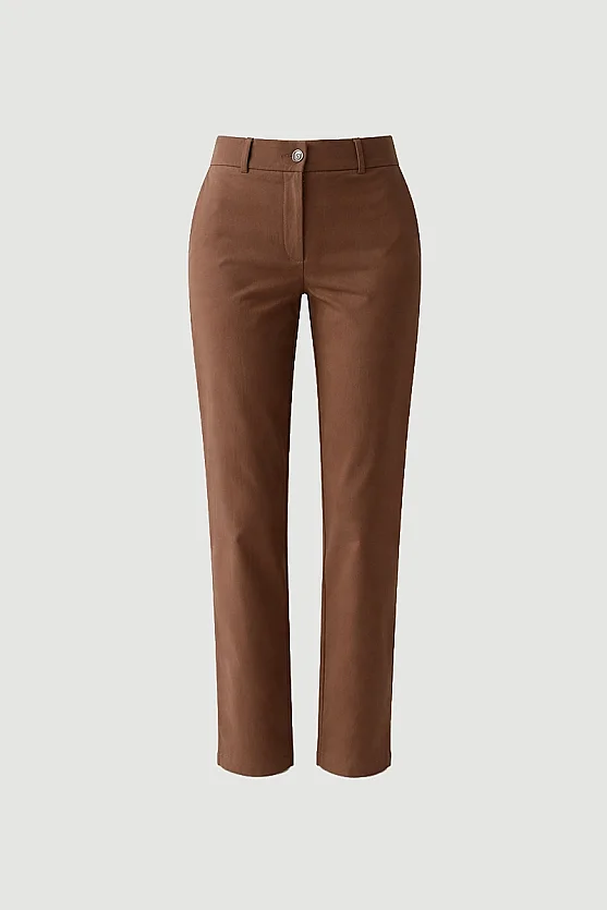 Canvas Mom Fit Pants - Brown - Gusto