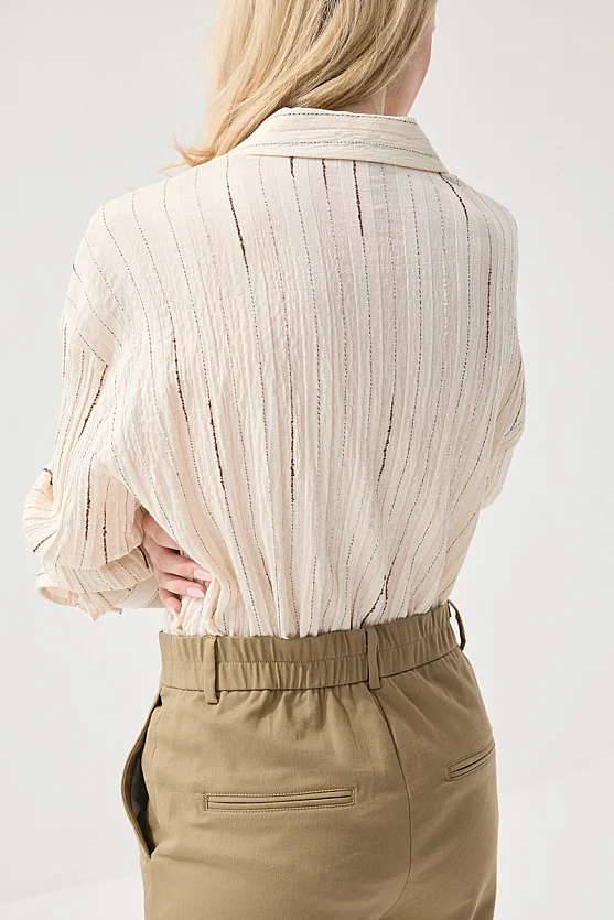 Canvas Mom Fit Pants - Khaki - 6