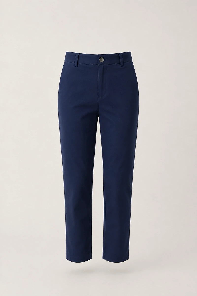 Canvas Mom Fit Pants - Navy Blue - Gusto
