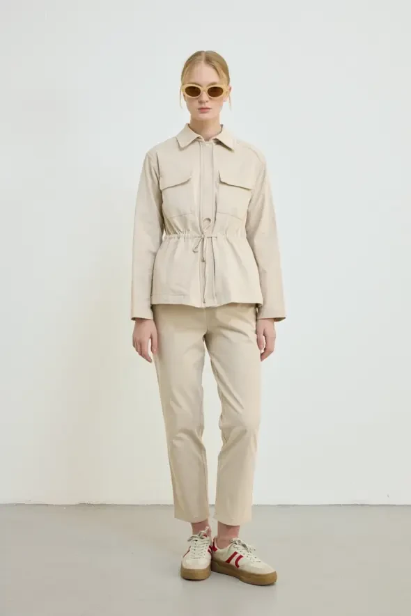 Canvas Mom Jeans - Beige - 3