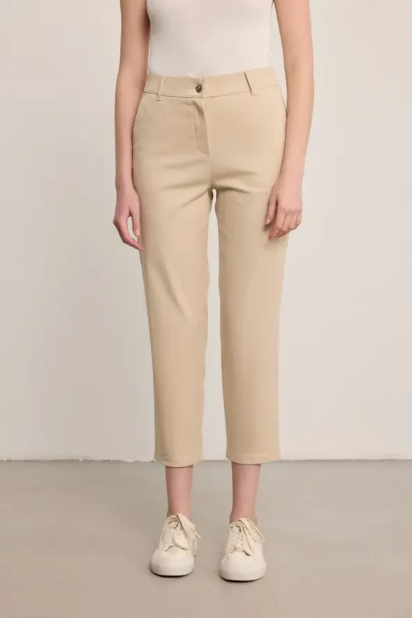 Canvas Mom Jeans - Beige - Gusto