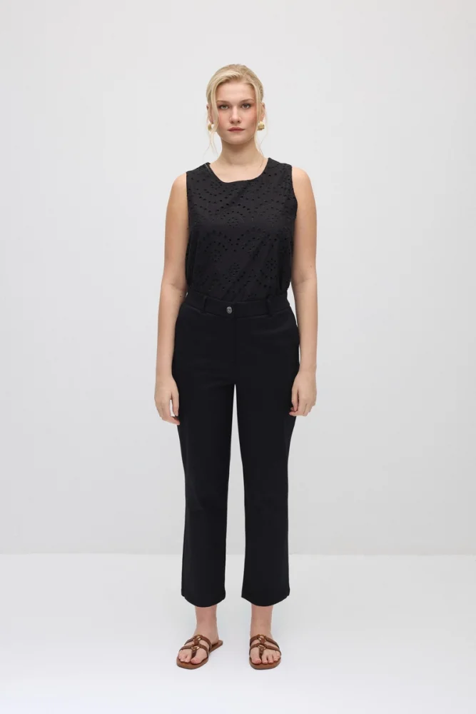 Canvas Mom Jeans - Black Black