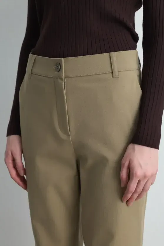 Canvas Mom Pants - Beige - Gusto