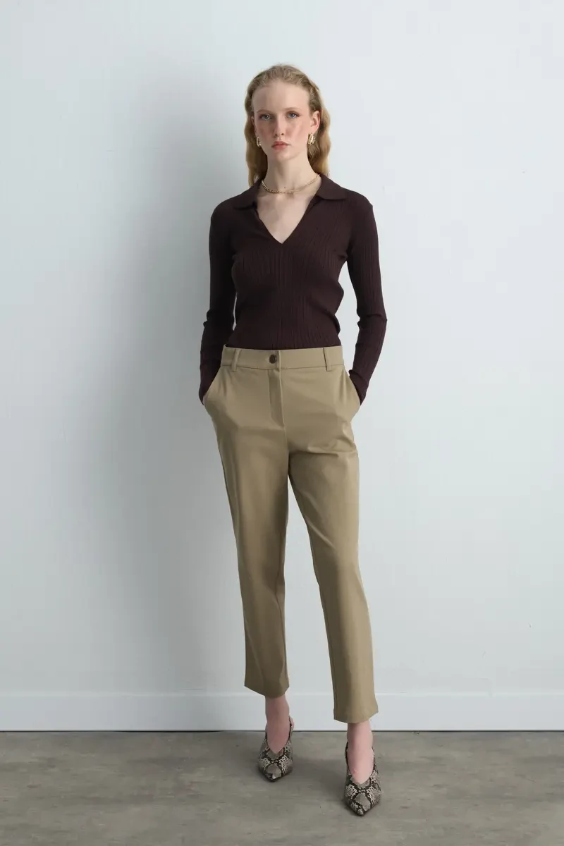 Canvas Mom Pants - Beige - Gusto