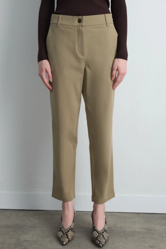 Canvas Mom Pants Beige - Gusto