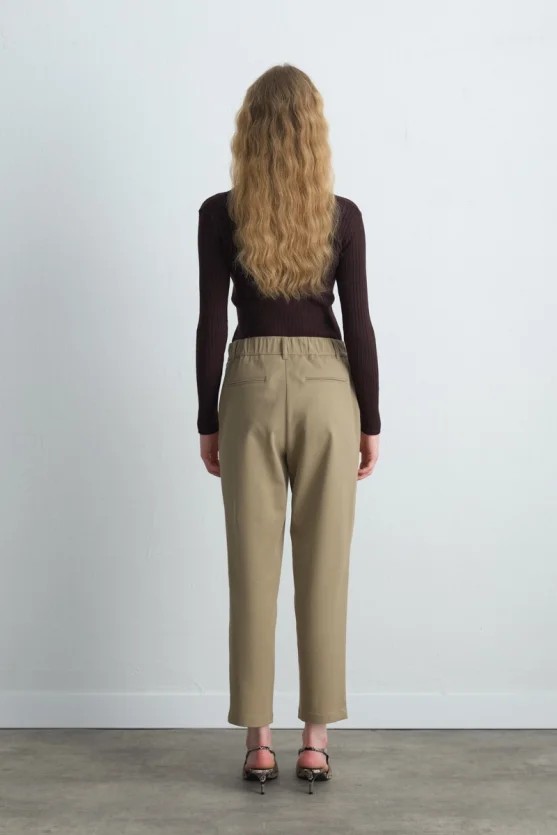 Canvas Mom Pants Beige - Gusto