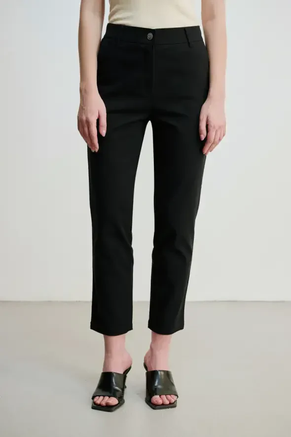 Canvas Mom Pants - Black - 1
