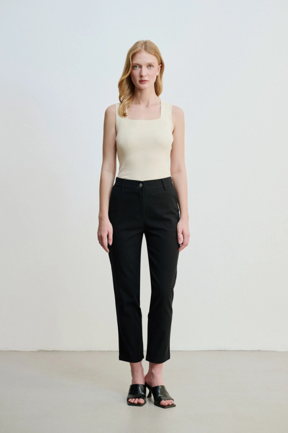 Canvas Mom Pants - Black - 2