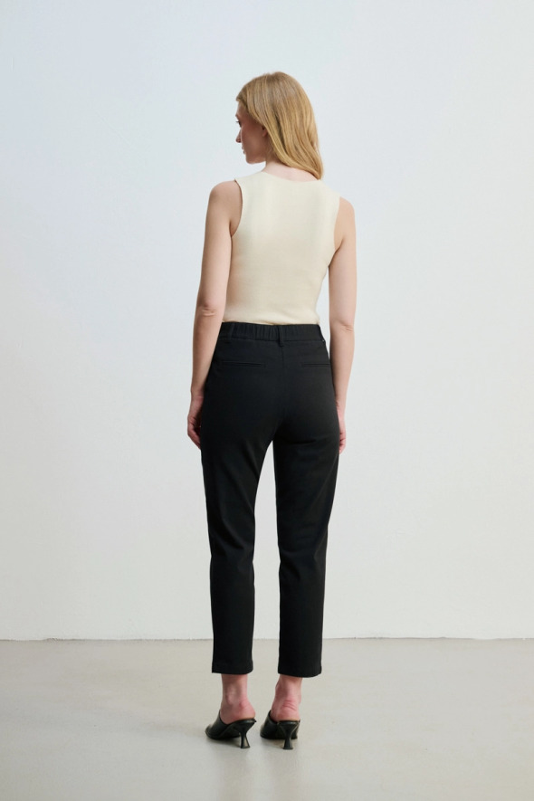 Canvas Mom Pants - Black - 4