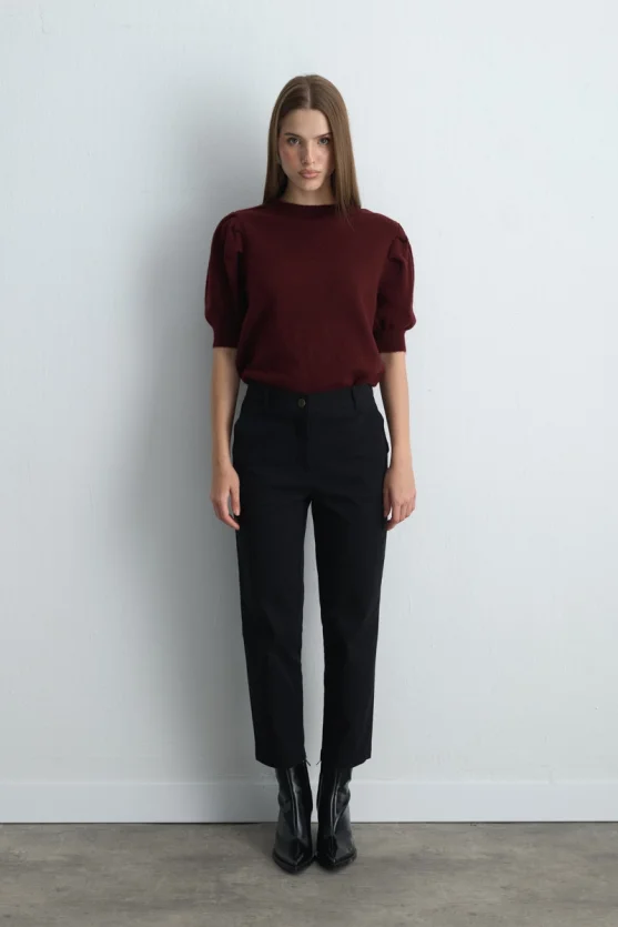 Canvas Mom Pants - Black - 3