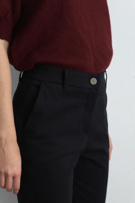 Canvas Mom Pants - Black - 4