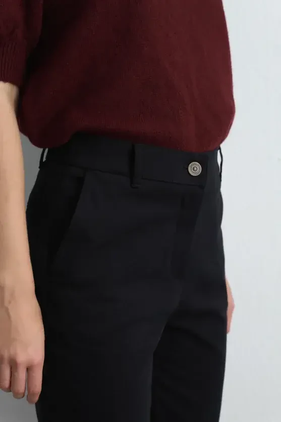 Canvas Mom Pants - Black - 4