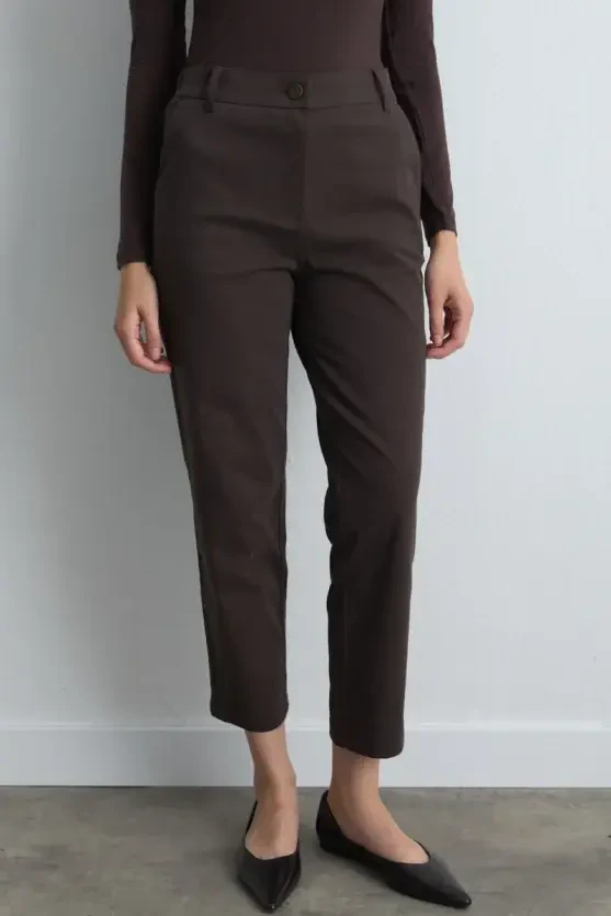 Canvas Mom Pants - Brown - Gusto