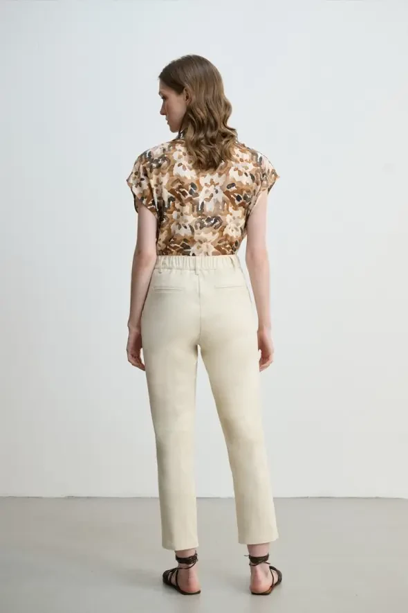 Canvas Mom Pants - Ecru - 4