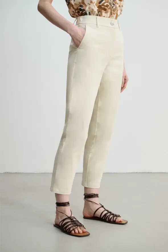 Canvas Mom Pants - Ecru - 2