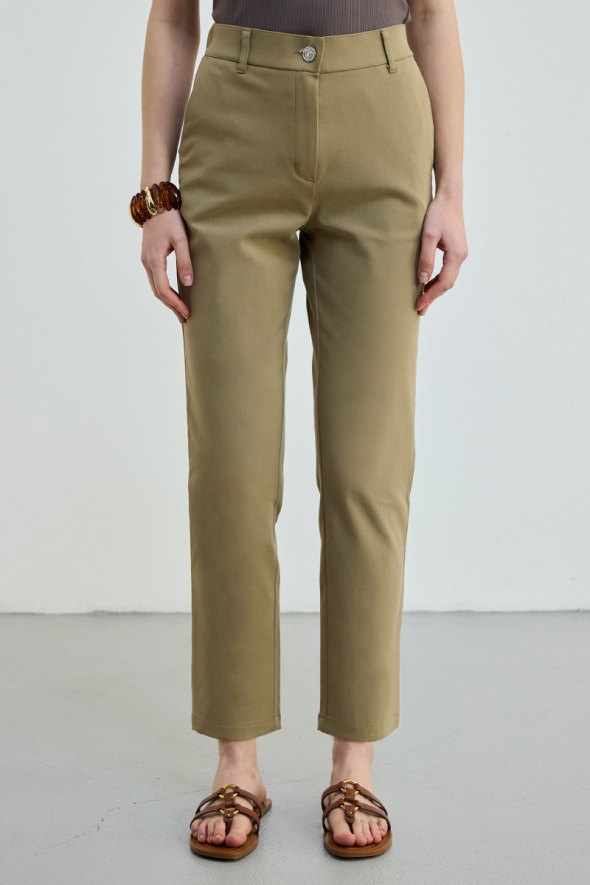 Canvas Mom Pants - Khaki - 2