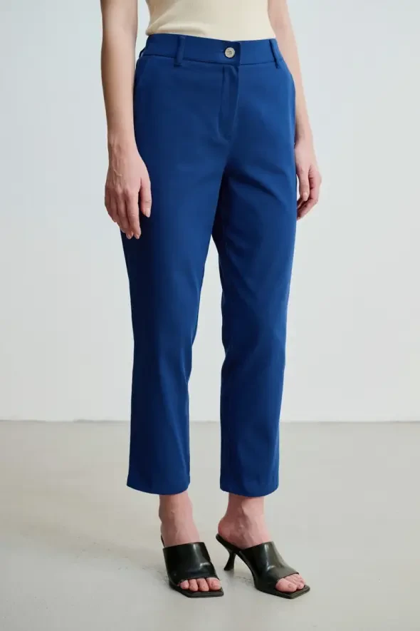 Canvas Mom Pants - Navy - 1