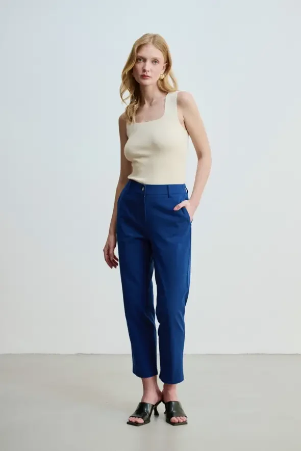 Canvas Mom Pants - Navy - 3
