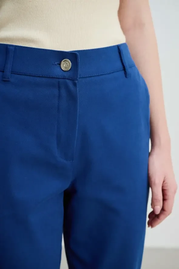 Canvas Mom Pants - Navy - 4