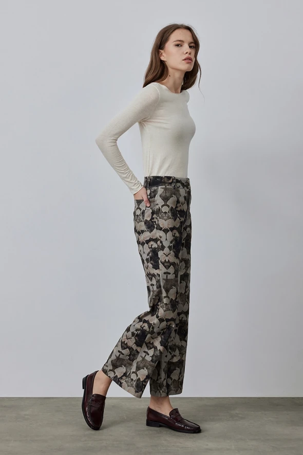 Canvas Wide Leg Pants - Mink - 3