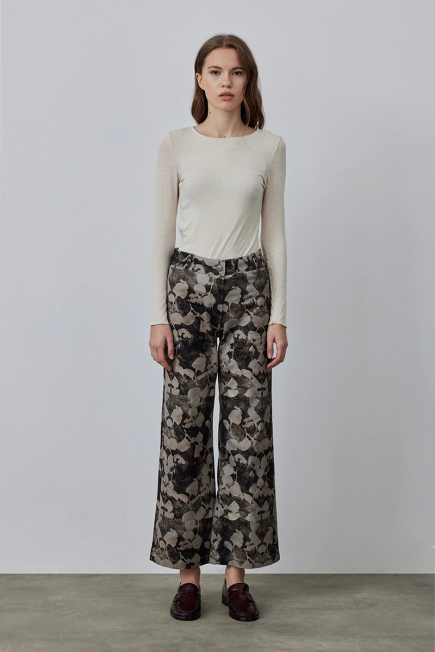 Canvas Wide Leg Pants - Mink Mink