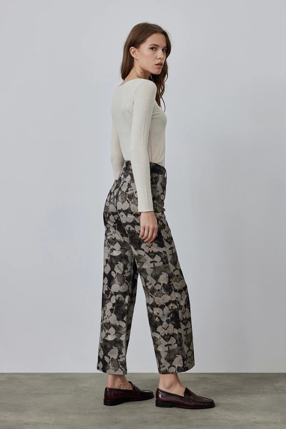 Canvas Wide Leg Pants - Mink - 5