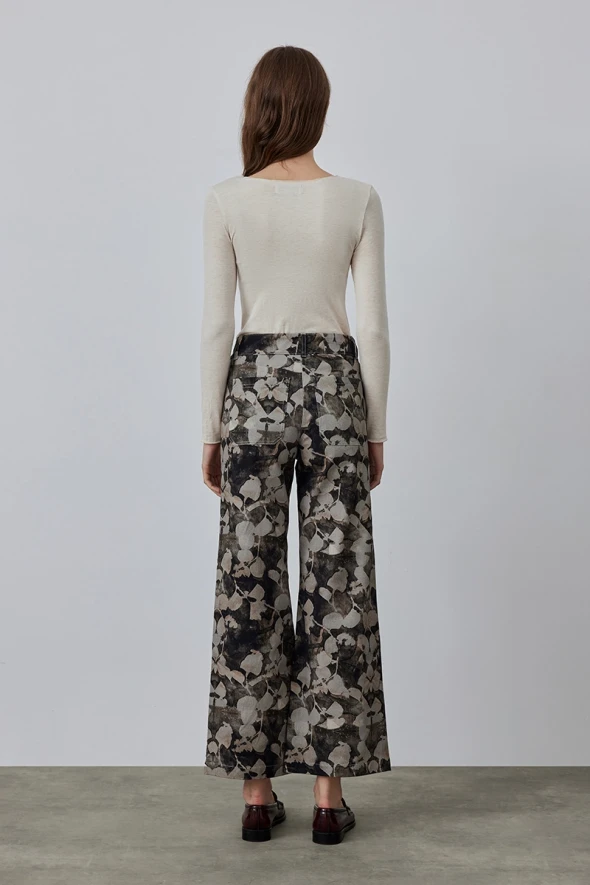 Canvas Wide Leg Pants - Mink - 6