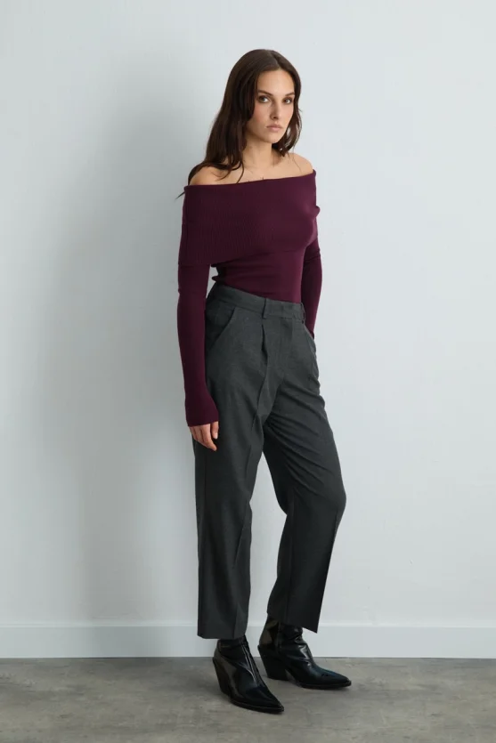 Carrot Cut Belted Pants Gray - 3