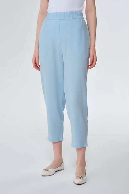 Carrot Linen Pants - Baby Blue Baby Blue