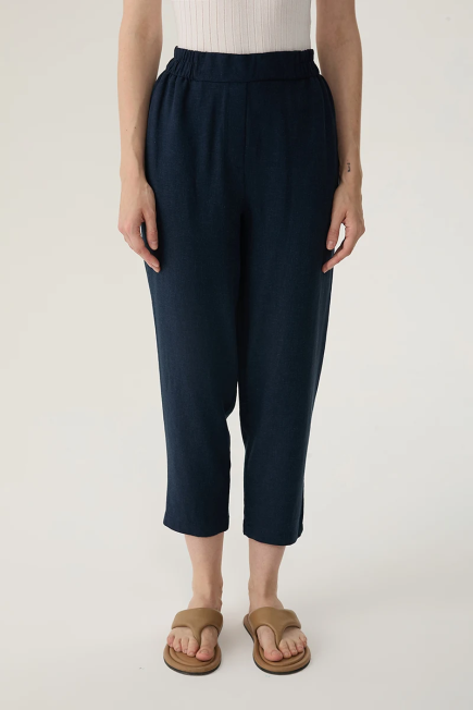 Carrot Linen Pants - Navy - Gusto