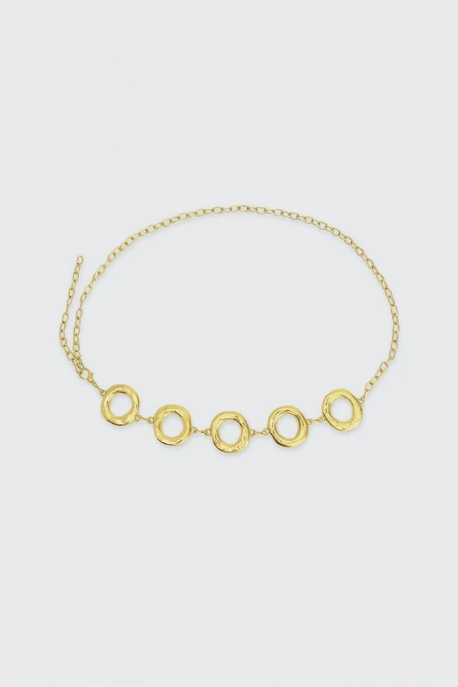 Chain Belt with Ring Detail Gold Gold