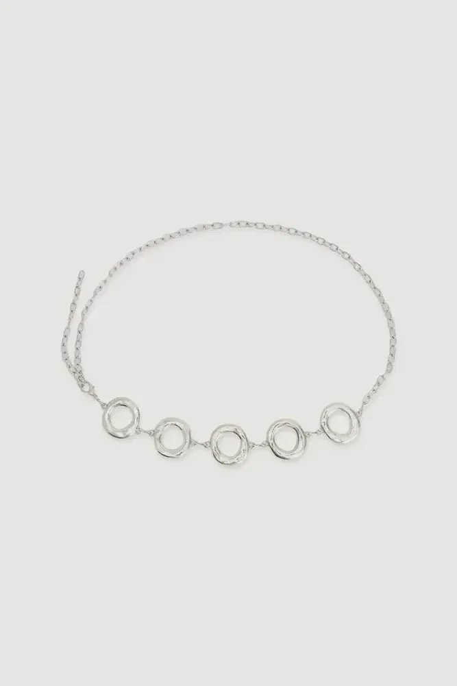Chain Belt with Ring Detail - Silver